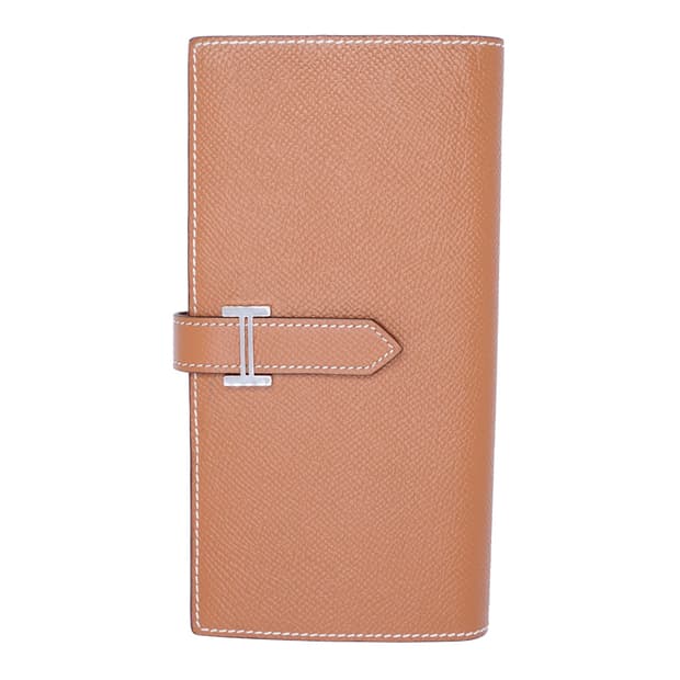 에르메스 베안 소플렛 골드컬러 앱송 은장 장지갑 T각인 카드포켓 5개