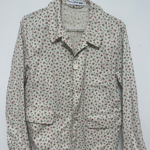 빈티지) 유니클로 베이지 잔꽃 자켓