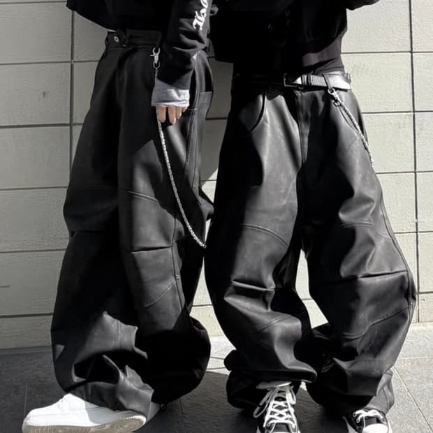 [M] MJD X 코인서울 3D 에코 레더 팬츠