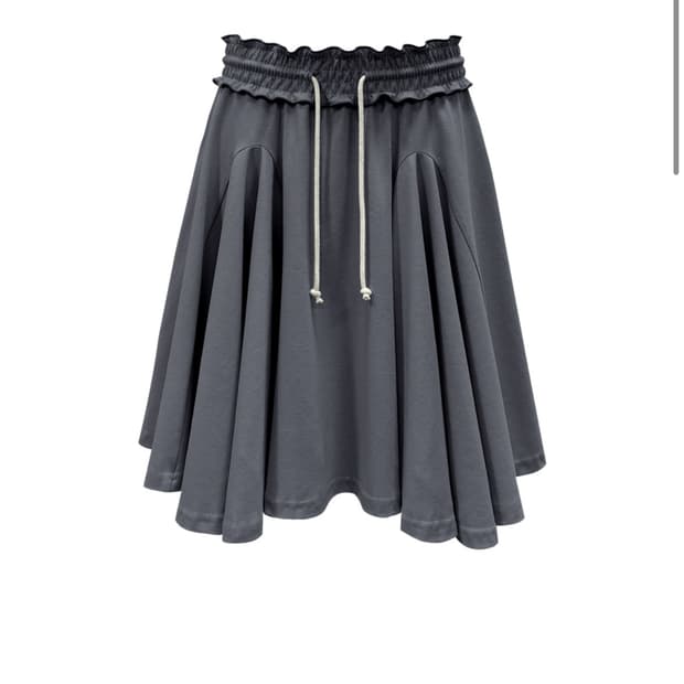체메씨 SMOCKED FLARE SKIRT (STONE GRAY)