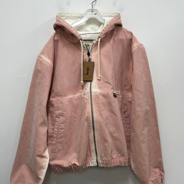 스투시 스프레이 다이 후드 워크자켓 핑크 XL