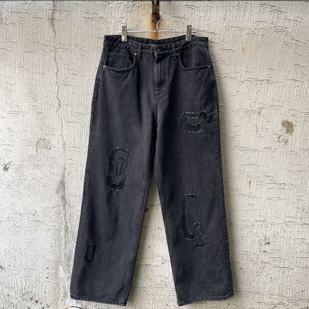 [rework] patchwork denim pants