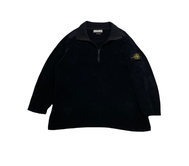 STONE ISLAND구형정품 헤비코튼 하프집업