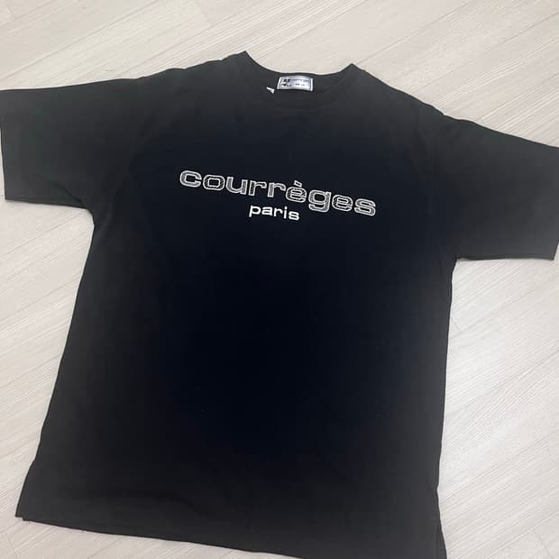 Courreges Paris Logo Black Tee