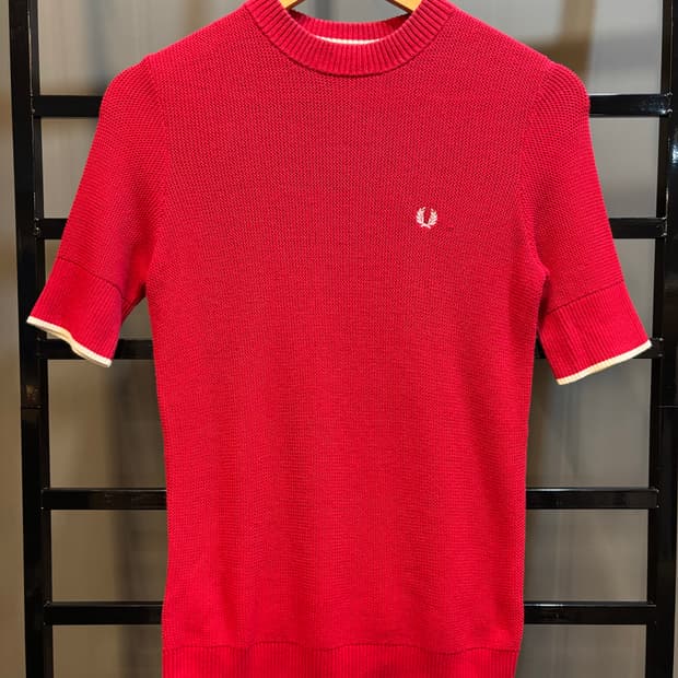 [XS] 프레드페리 니트 반팔 탑 레드 6.5  FRED PERRY 니트