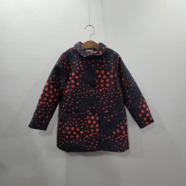 봉통 키즈 하트 프린트 코트 8 