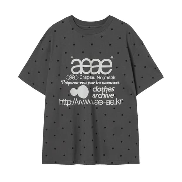 aeae 웹 로고 티셔츠 차콜