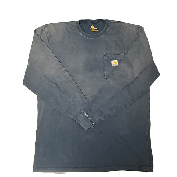 Faded Carhartt Longsleeve (Navy, L Tall)