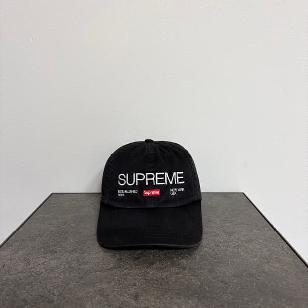 (OS) 슈프림 6패널 볼캡 모자 Est.1994 블랙