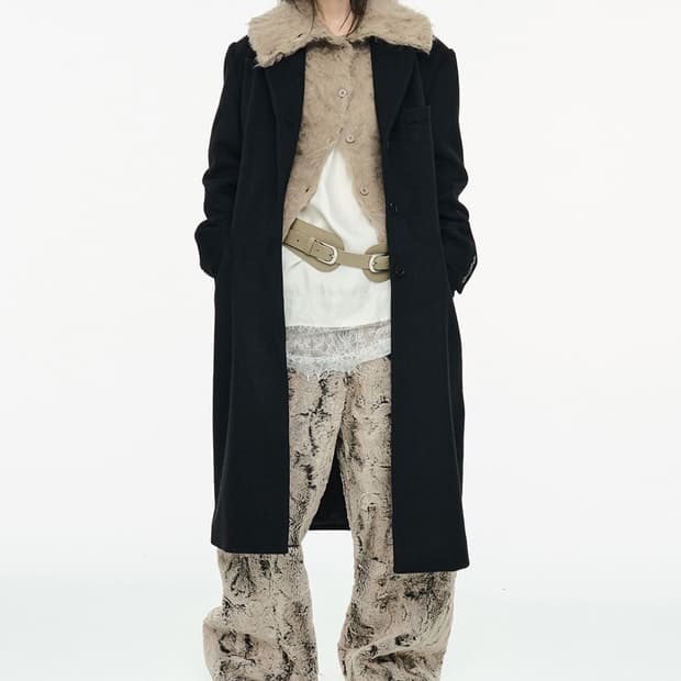 세릭 SHEARED FUR WIDE PANTS / BEIGE