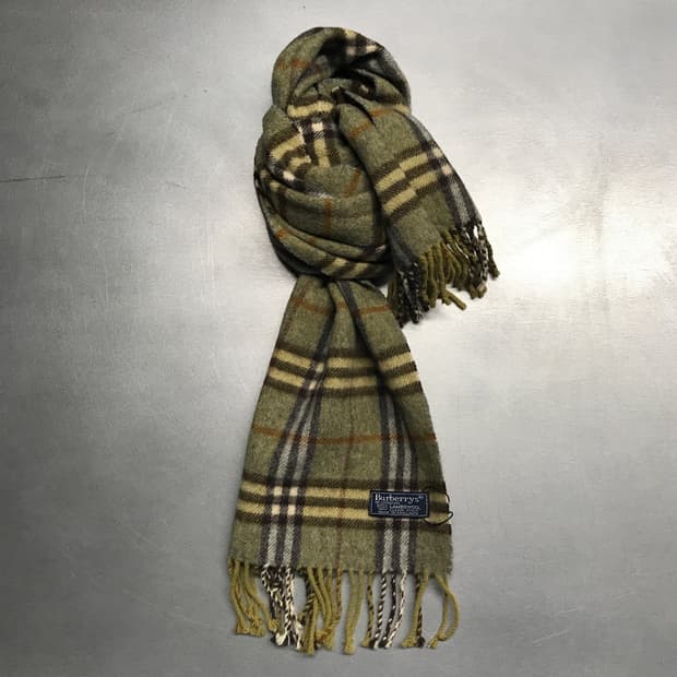 버버리 정품 램스울 머플러 카키 