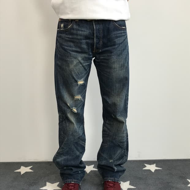 Levi’s 501 Washed Distressed Denim