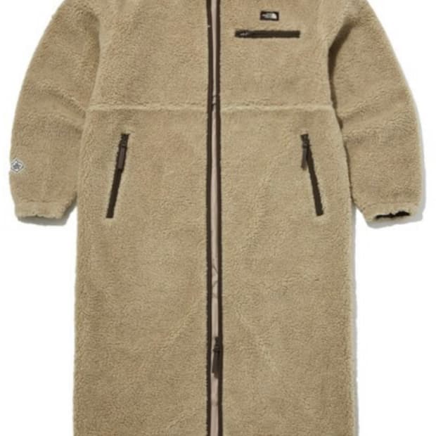 노스페이스 뽀글이 롱 코트 베이지