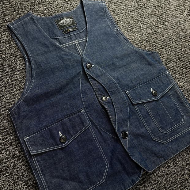 프리즘웍스 아메카지 헤비 샴브레이 데님 워크 베스트 1463