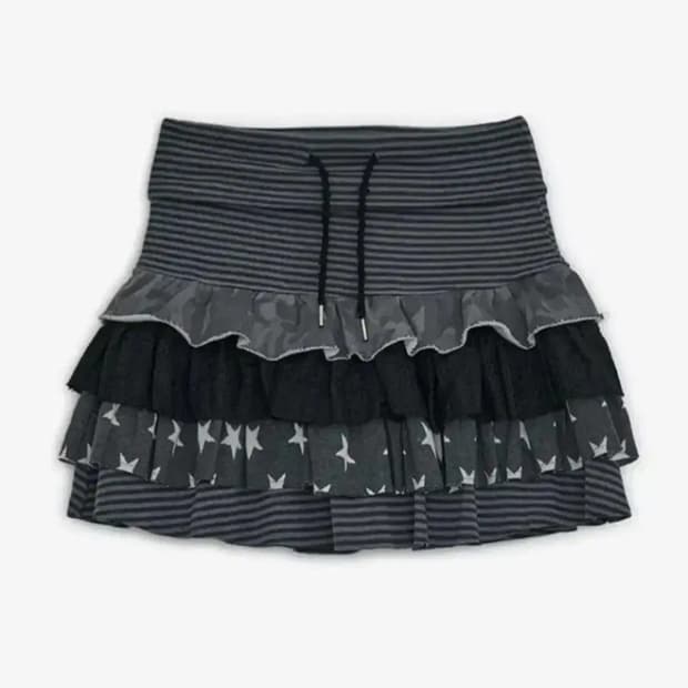 hug your skin 허그유어스킨 캉캉 레이어드 스커트 차콜