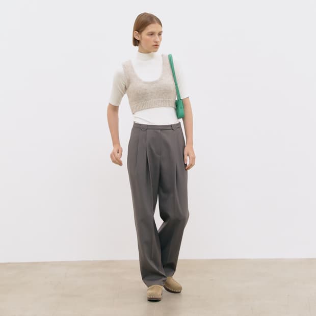 에토스 플레인 핀턱 트라우저 슬랙스