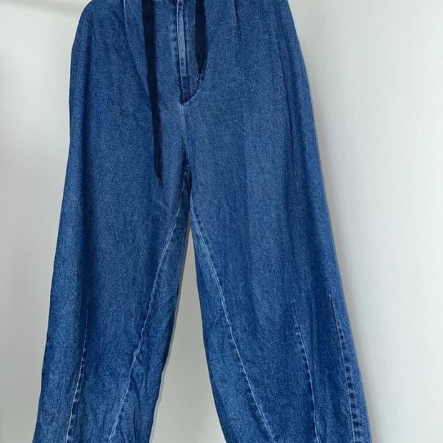 앵글런 데님 벌룬팬츠 