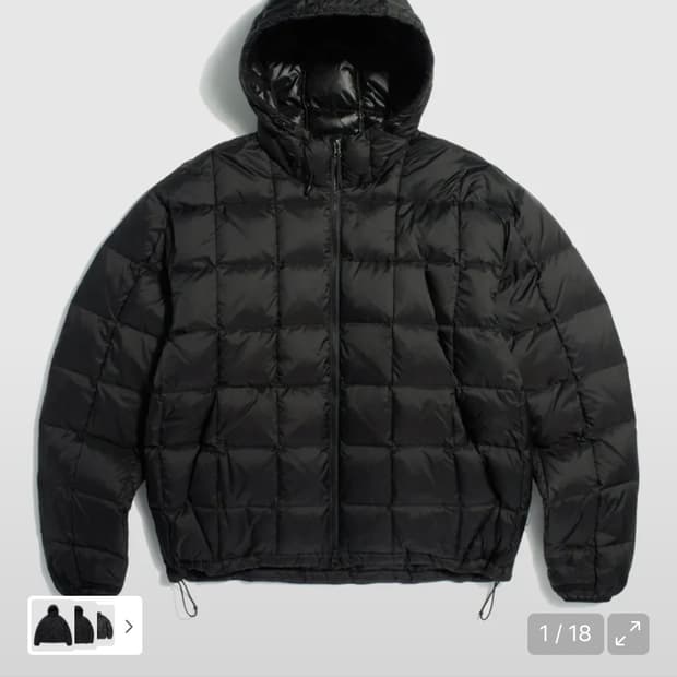 에스피오나지 후디드 라이트 다운 자켓 블랙 L