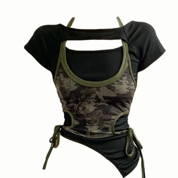 카모 레이어드 나시 탑