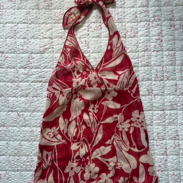 Red halter neck 