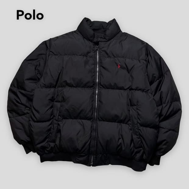 폴로 리버시블 레드 포니 패딩