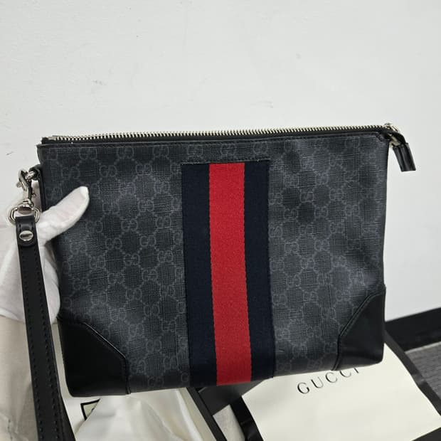 [보증서 정품] 구찌 웹삼선 클러치백