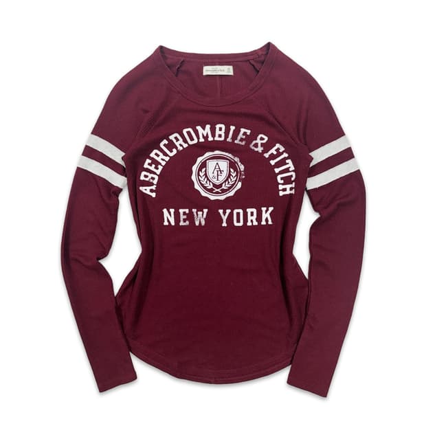 빈티지 아베크롬비 바이올렛 로고 긴팔티