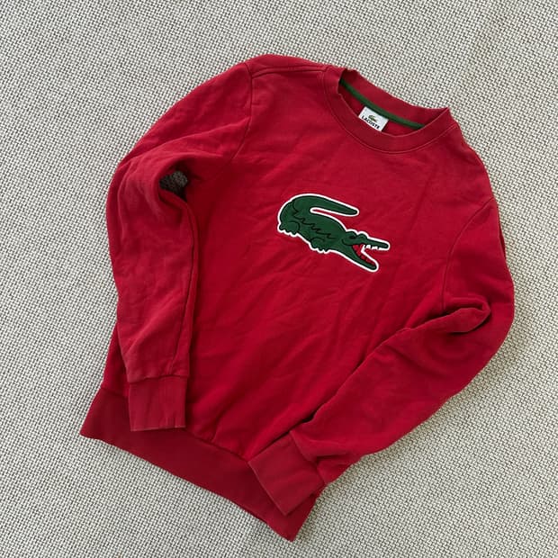 2 라코스테 빅로고 레드 맨투맨 0424D