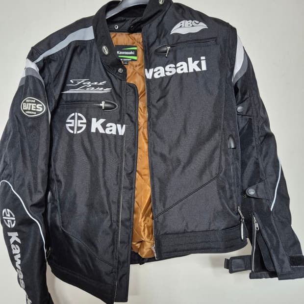xl 가와사키x베이츠레더 바이커 자켓