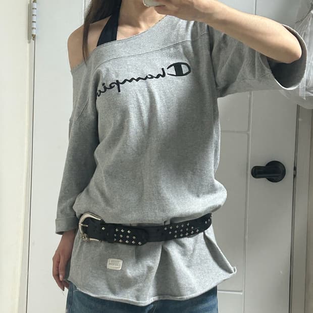 챔피온 원숄더 롱티 원피스