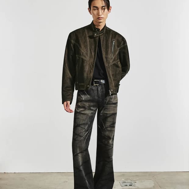 엘무드 헌팅 바이커 자켓 베어스킨 48사이즈