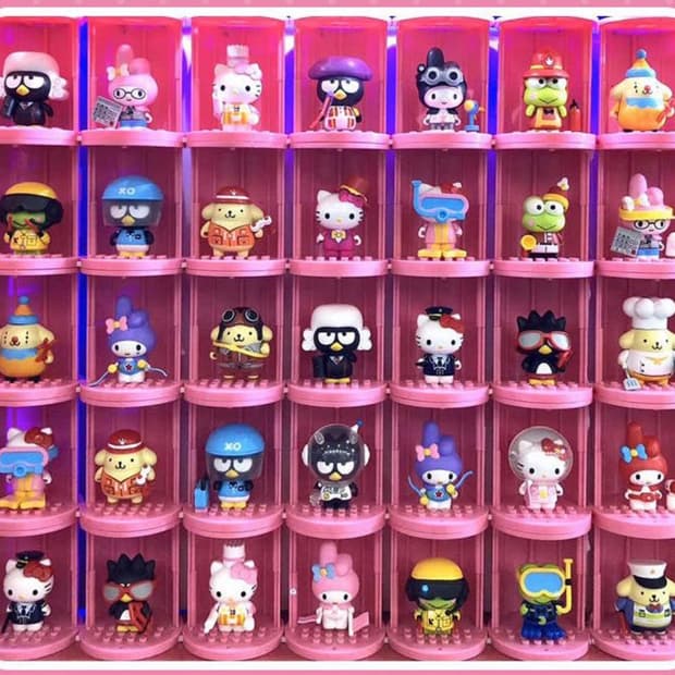 (5종 일괄)산리오 키티 45주년 레고 블럭 고전 피규어 마이멜로디 마멜