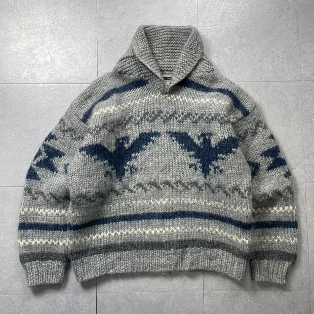 빈티지 썬더버드 코위찬 숄카라 니트