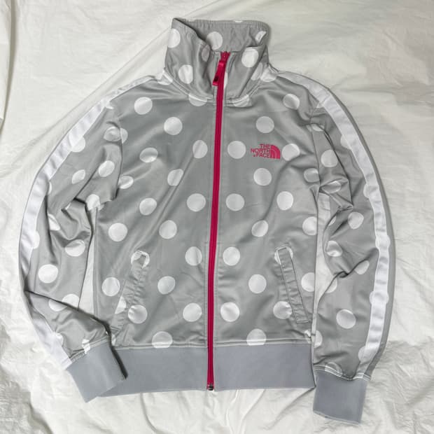노스페이스 실버 화이트 도트 땡땡이 져지 집업