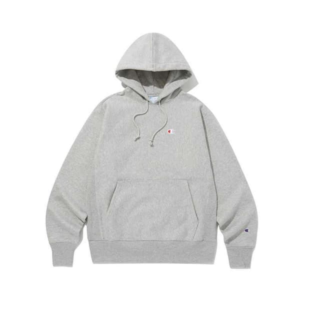 Champion 리버스위브 C로고 기모후드티셔츠 Normal Grey S