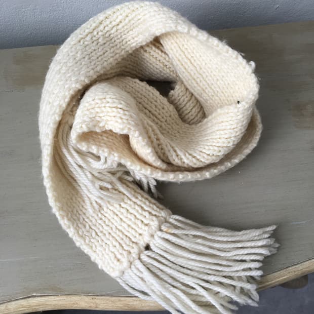 fringe knit muffler
