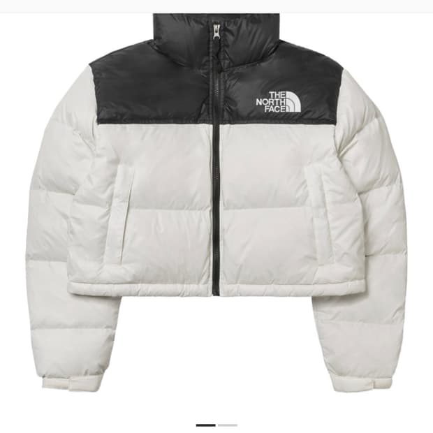 노스페이스 눕시 숏패딩 가데니아 화이트 S