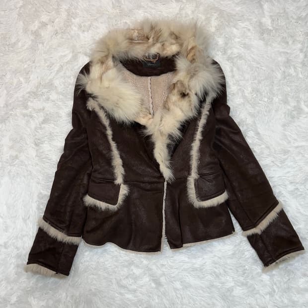 y2k real rabbit fur soft mustang