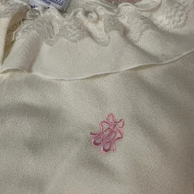 발레슈즈 화이트 빈티지 가디건