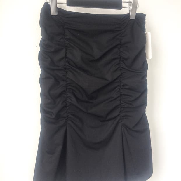 Shirring point midi skirt