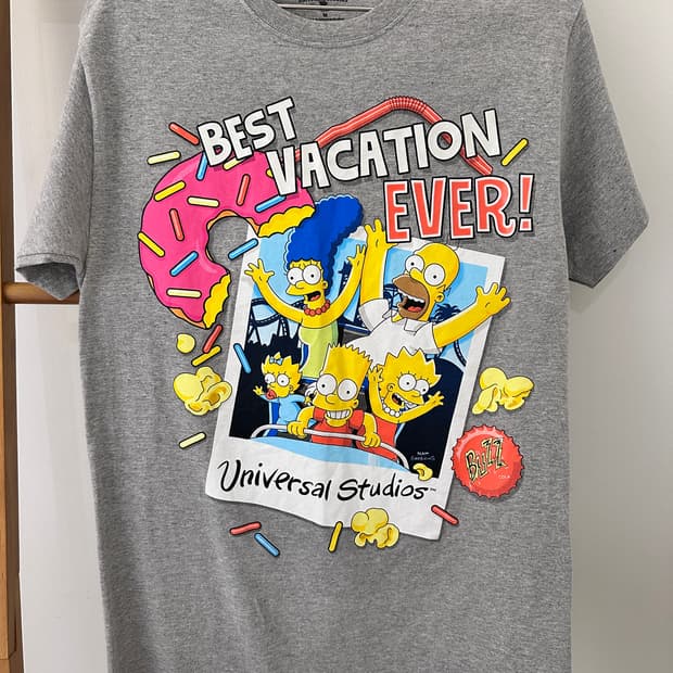 유니버셜 스튜디오 심슨 가족 티셔츠 회색(사이즈 M)