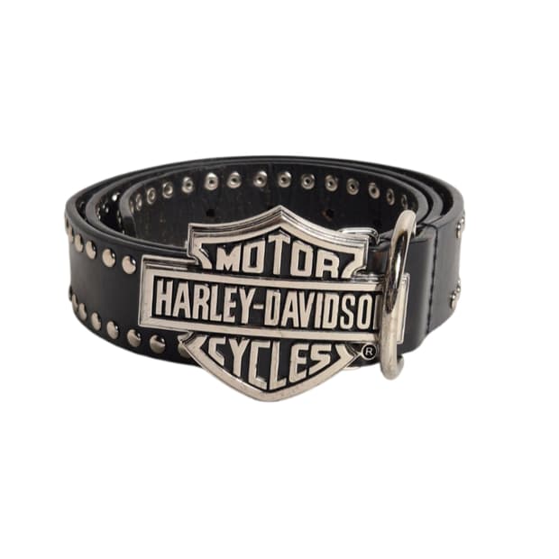 HD) 할리 데이비슨 모터사이클 로고 스터드 레더 벨트