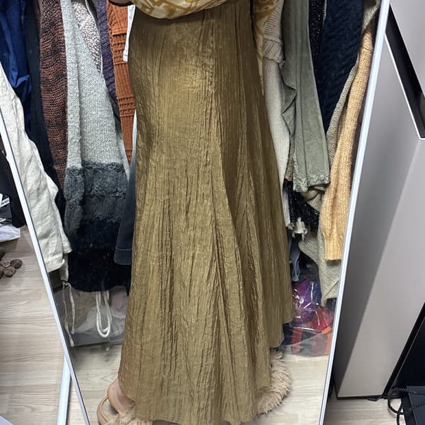 빈티지 히피 보헤미안 링클 롱스커트