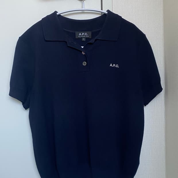 A.P.C 로고 폴로 반팔용 니트