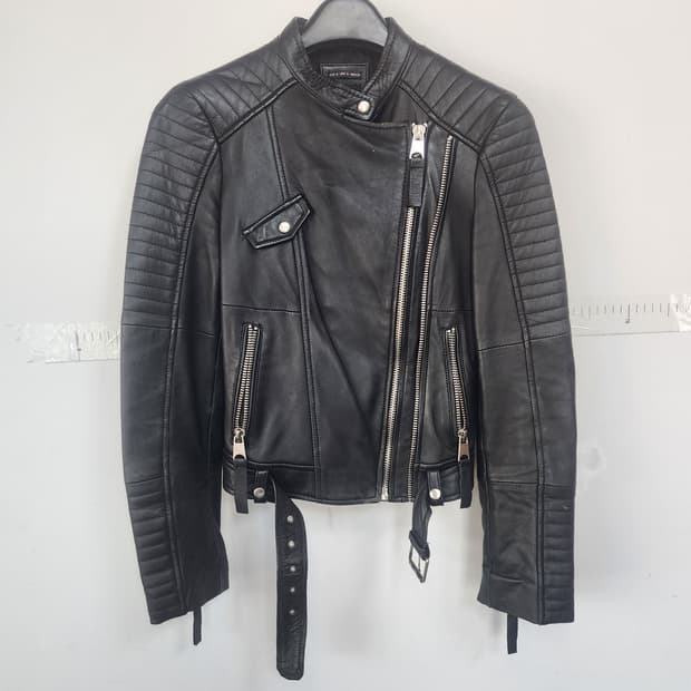 자라 trf 블랙 가죽 라이더 자켓