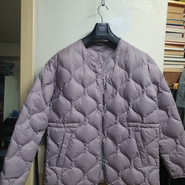 지오다노 퍼플 덕다운 깔깔이 S