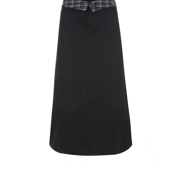 Folded check maxi skirt 001