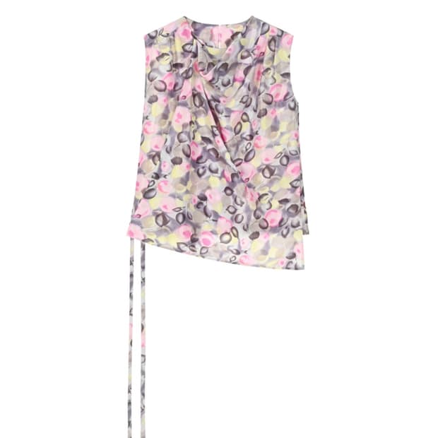 COSMOSS DRAPED STRAP BLOUSE (PRINT)
