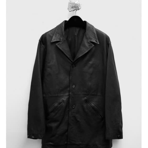 Washed leather jacket