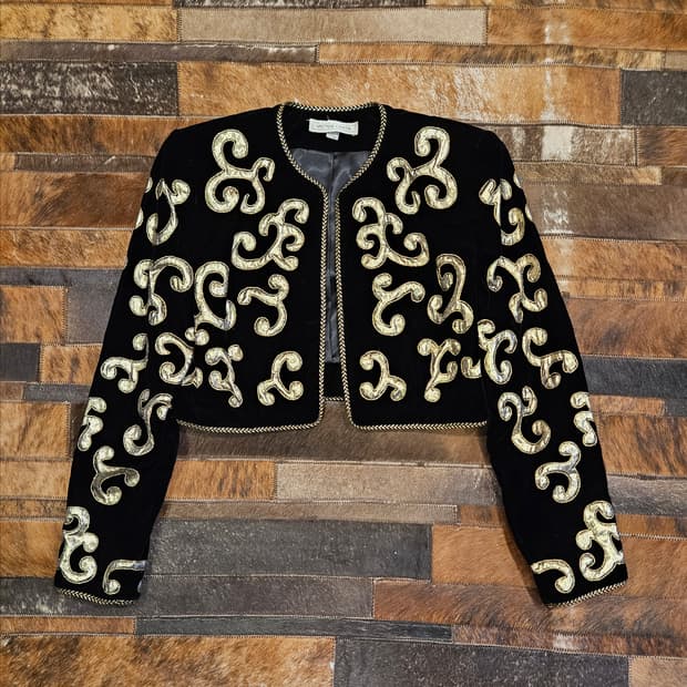 80s 빈티지 벨벳 볼레로 자켓